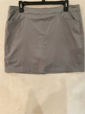 Light Gray Skirt with Center Back Zipper
